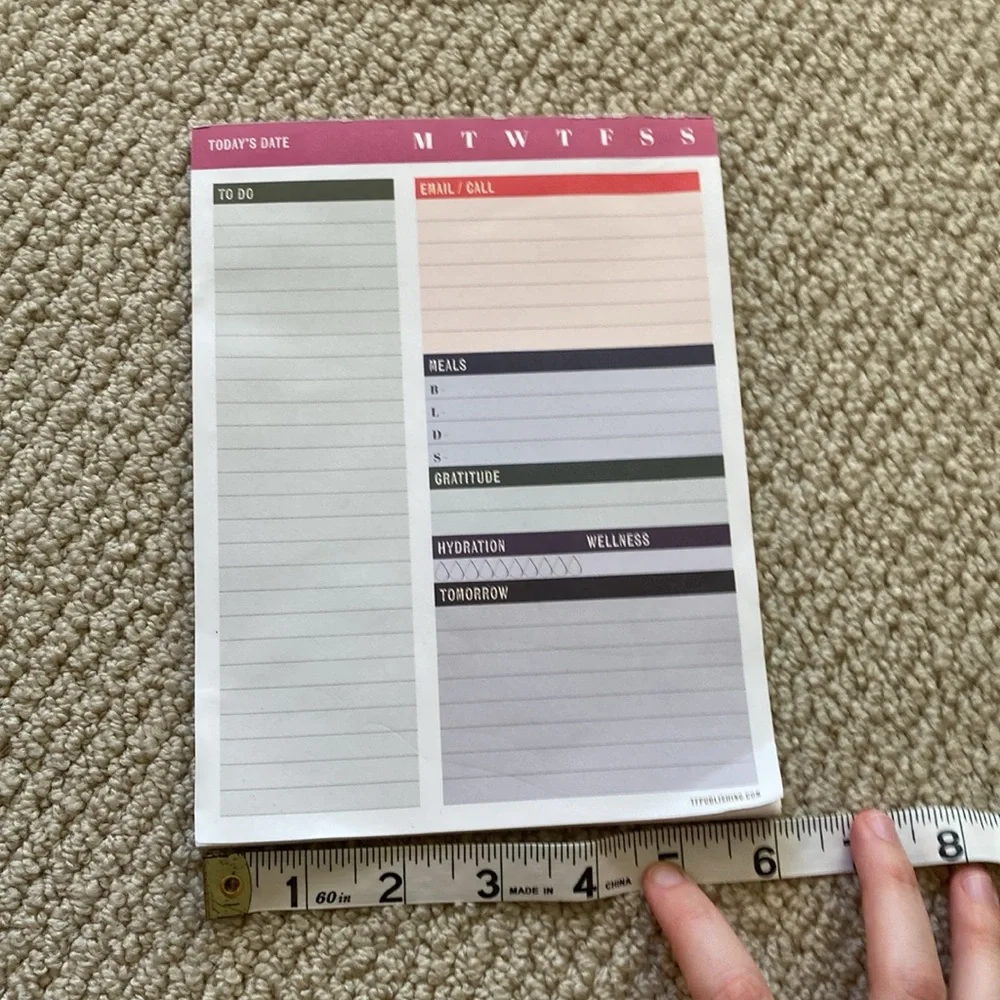 Productivity Pad Organizer Planner Daily Goals Notebook Large 6” by 8”